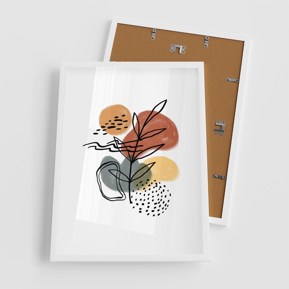 Plakat w ramie 50x70 - Bezgraniczne Przenikania - abstrakcja, sztuka nowoczesna - rama biała