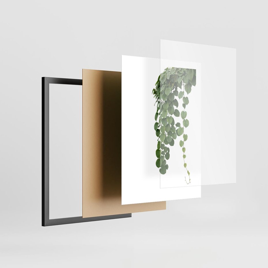 Plakat w ramie 50x70 - Świeżość Natury - liście, zielone - rama czarna