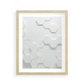 Plakat w ramie 40x50 - Przestrzenne Zabawy - geometryczne, 3D - rama drewno