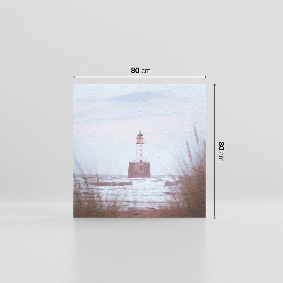 Obraz na płótnie 80x80 - Magiczna Aura - latarnia, mgła