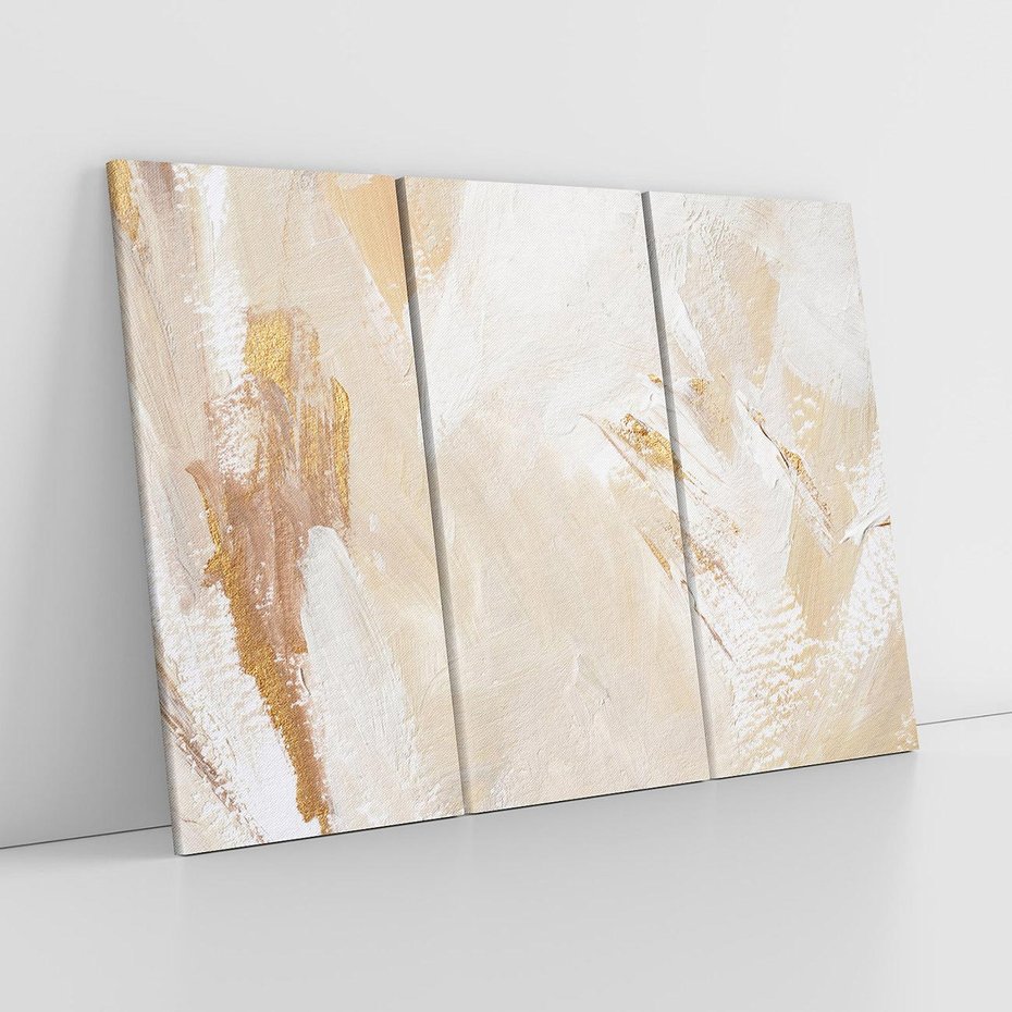 Obraz na płótnie 120x80 - Elegancja w Złocistym Chaosie - złoto beż, abstrakcja