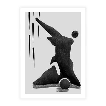 Plakat bez ramy 50x70 - Czarno-Biała Grafika Postaci - nowoczesna grafika, plakat