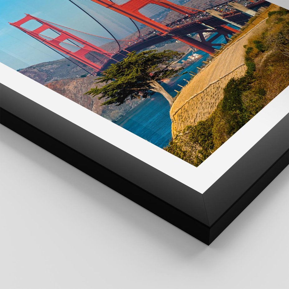 Plakat w ramie 40x50 - W krainie amerykańskich mostów - most, USA - rama czarna