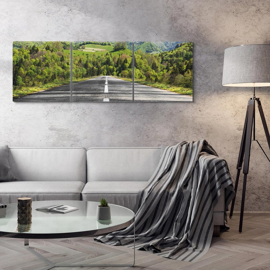 Obraz na płótnie 150x50 - Droga przez góry: podróż do przygody - droga, góry