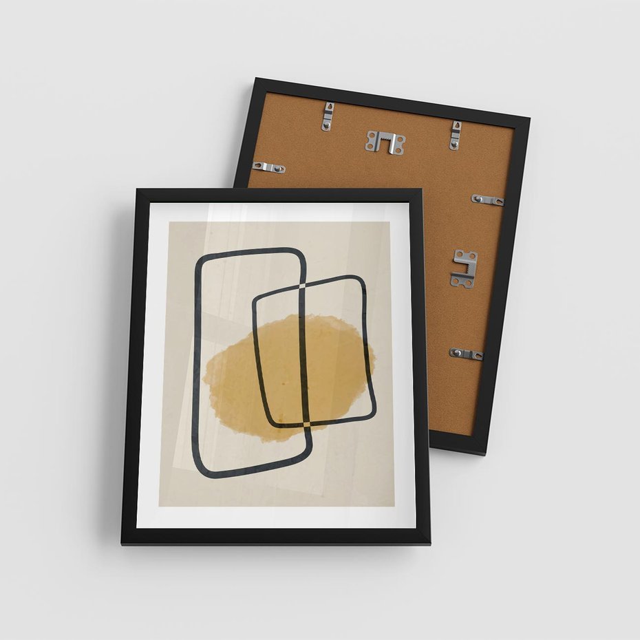 Plakat w ramie 40x50 - Rozkwitające Formy - abstrakcyjne nieregularne kształty, minimalistyczny plakat - rama czarna