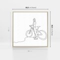 Obraz w ramie 80x80 - Minimalistyczna Przejażdżka - szkic, minimalizm - rama drewno