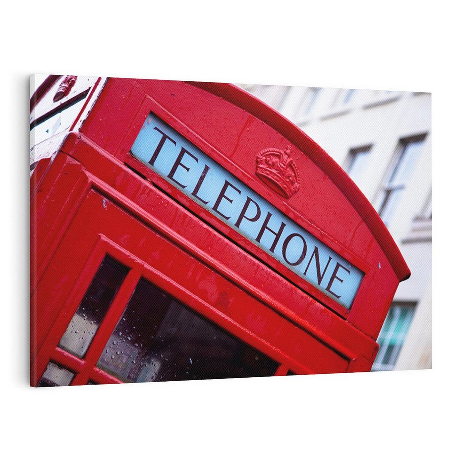Obraz na płótnie 100x70 - Budka Telefoniczna Londyn - Ikona Brytyjskiego Stylu - budka, telefoniczna