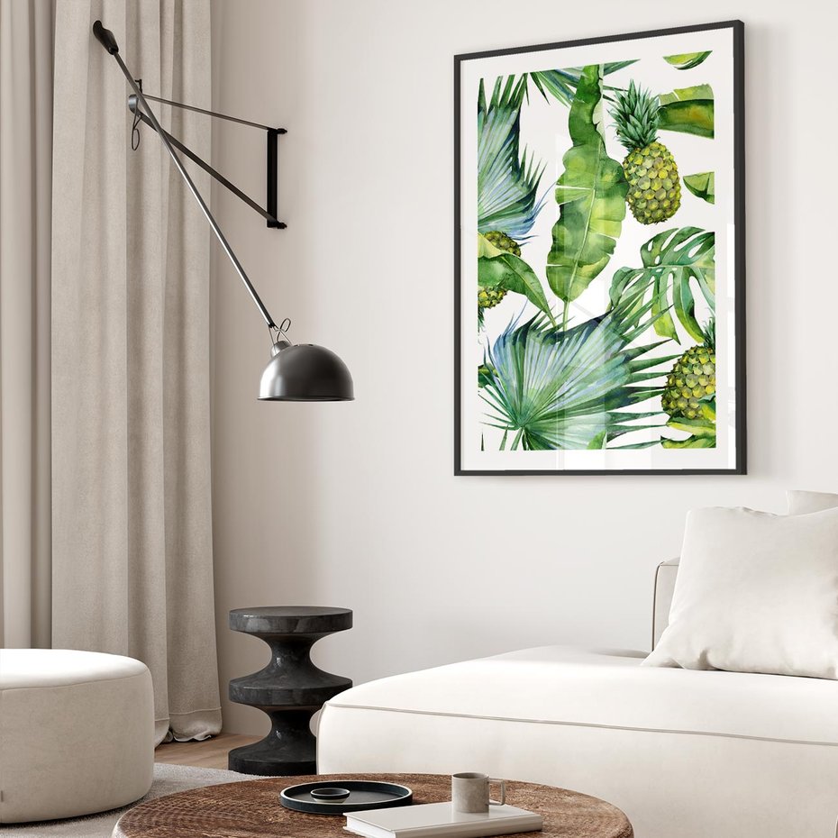 Plakat bez ramy 21x30 - Oaza Natury - liście, tropikalne