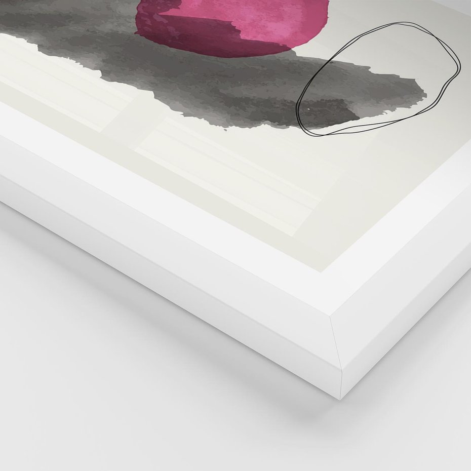 Plakat w ramie 30x40 - Bezczasowe Rytmy - abstrakcyjne nieregularne plamy, czarny - rama biała