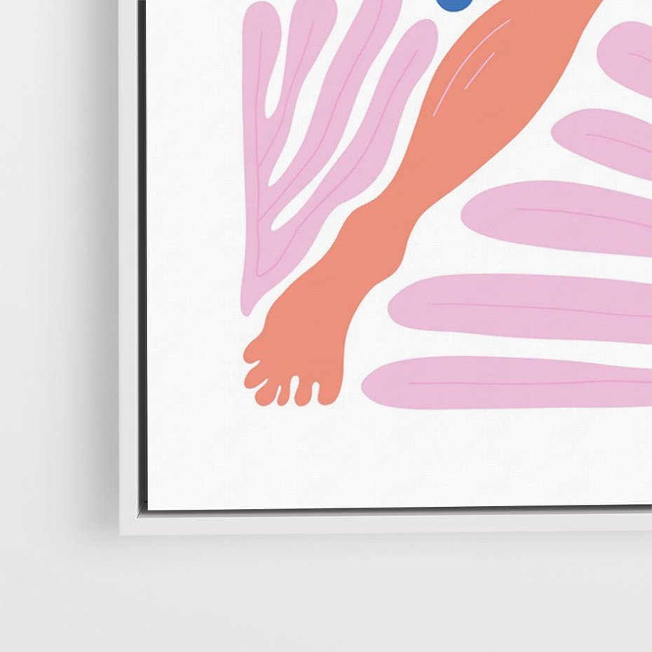 Obraz w ramie 80x120 - Opowieść Ognistych Rytów - nowoczesny kobiecy akt, graficzne kształty - rama biała