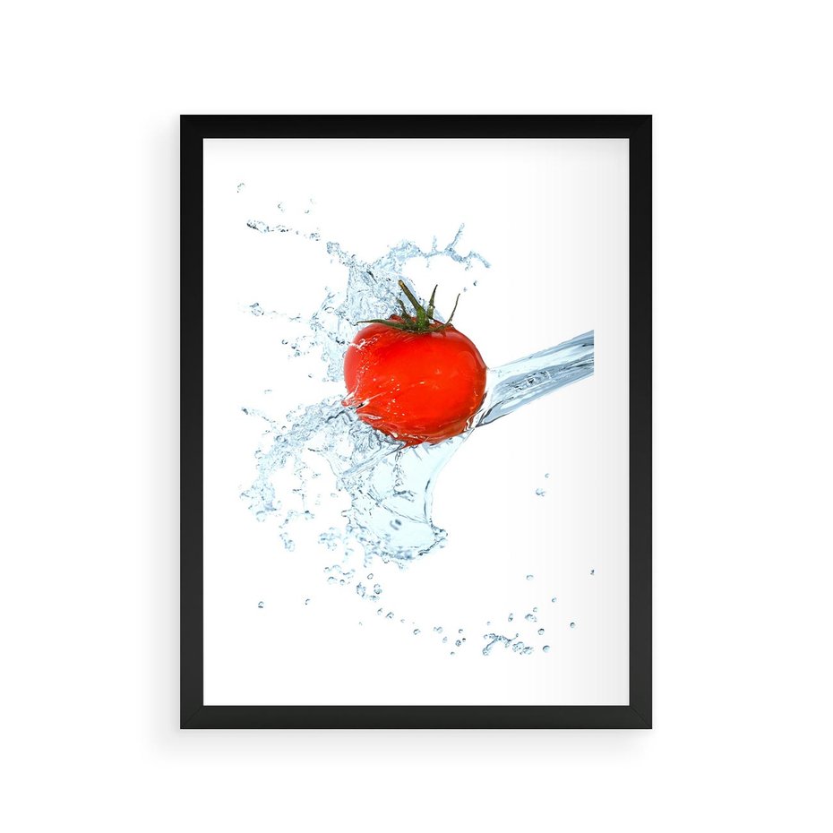Plakat w ramie 30x40 - Apetyczna KuchniaNowoczesna Ekspresja - pomidor, jedzenie - rama czarna