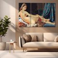 Obraz na płótnie 120x80 - "Grande Odalisque" (1814) Jean Auguste Dominique Ingres - Reprodukcja - reprodukcja, obraz na płótnie