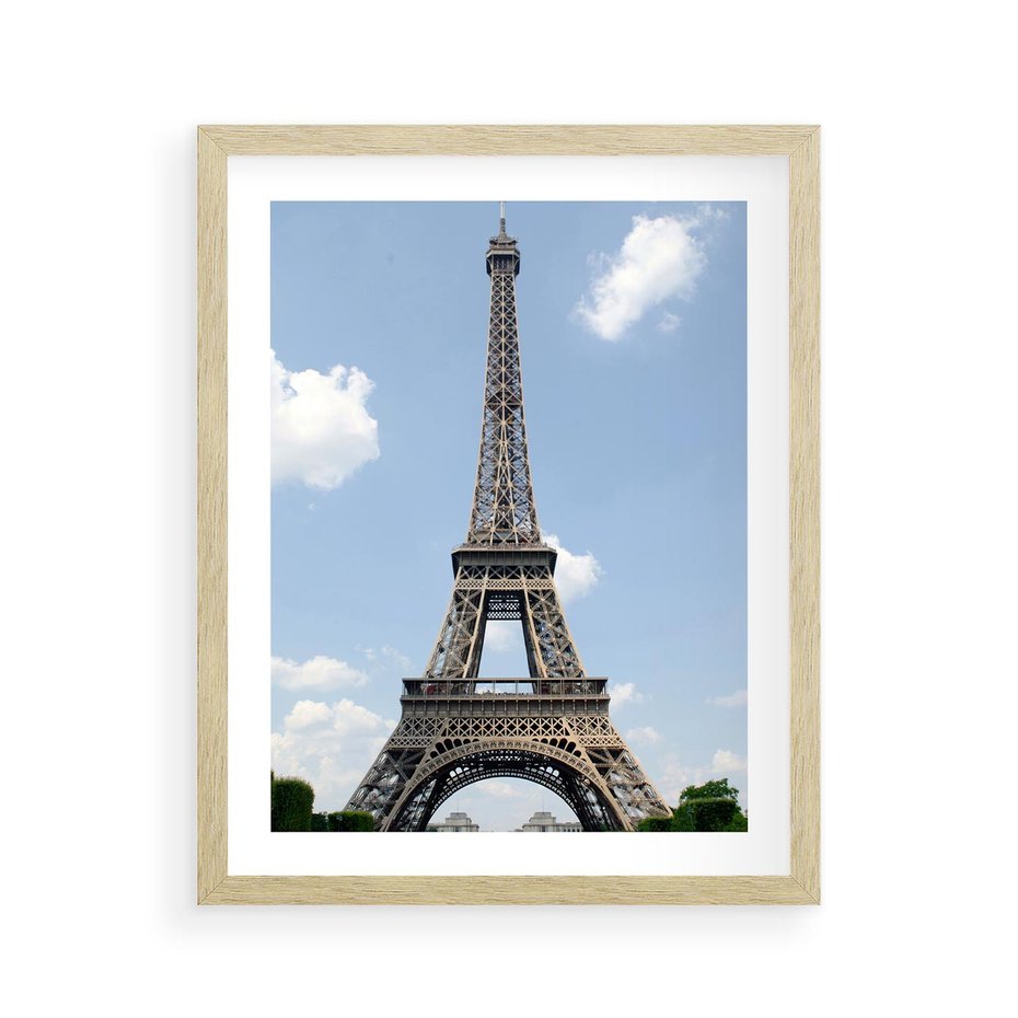 Plakat w ramie 40x50 - Paryż z wieżą Eiffla - Eiffla, Paryż - rama drewno