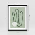 Plakat w ramie 30x40 - Spokojne Kształty Natury - zielona abstrakcja, zgaszona zieleń - rama czarna