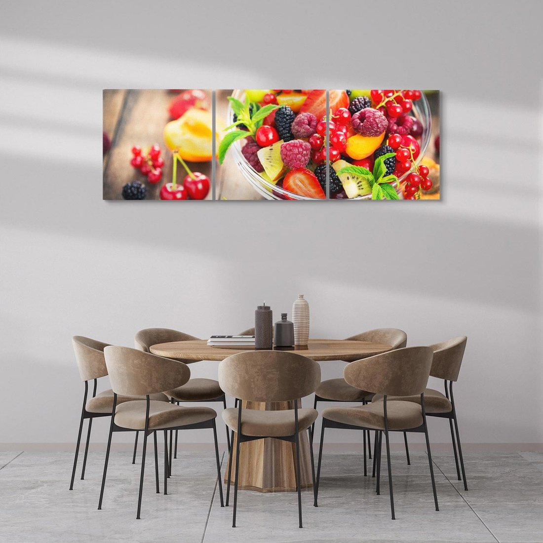 Obraz na płótnie 120x40 - Kulinarne rozkosze - miska, owoce