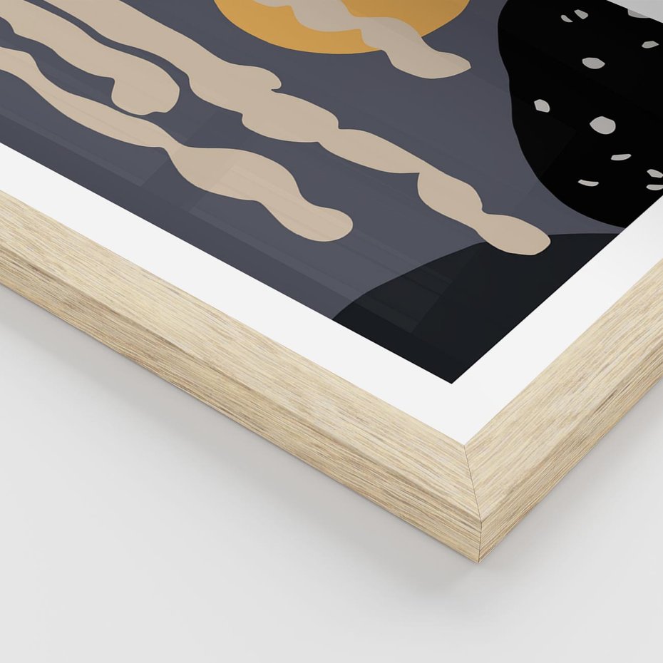 Plakat w ramie 50x70 - Intrygujący Mrok - ciemny, mroczny plakat - rama drewno