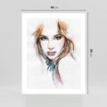 Plakat bez ramy 40x50 - Abstrakcyjny portret kobiecy - grafika, kobieta
