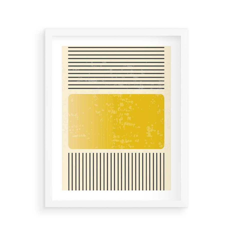 Plakat w ramie 40x50 - Geometryczna Harmonia - geometria, nowoczesny plakat - rama biała