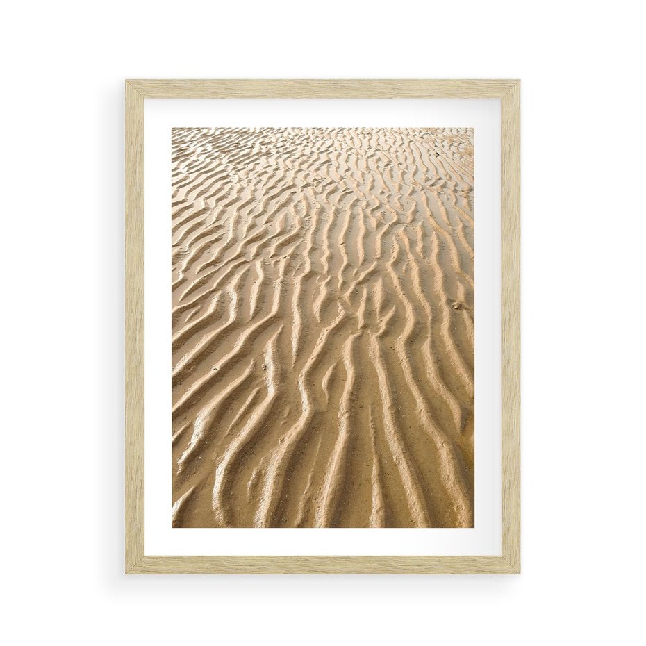 Plakat w ramie 40x50 - Piasek i Nieskończoność - pustynia, piasek - rama drewno