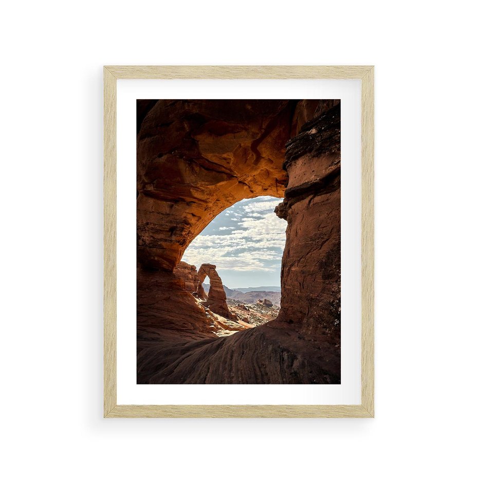 Plakat w ramie 30x40 - Magia pustynnego kanionu - pustynia, kanion - rama drewno
