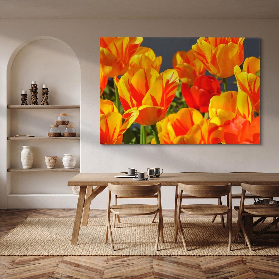 Obraz na płótnie 100x70 - Kwiatowa Harmonia - kwiaty, kwiat