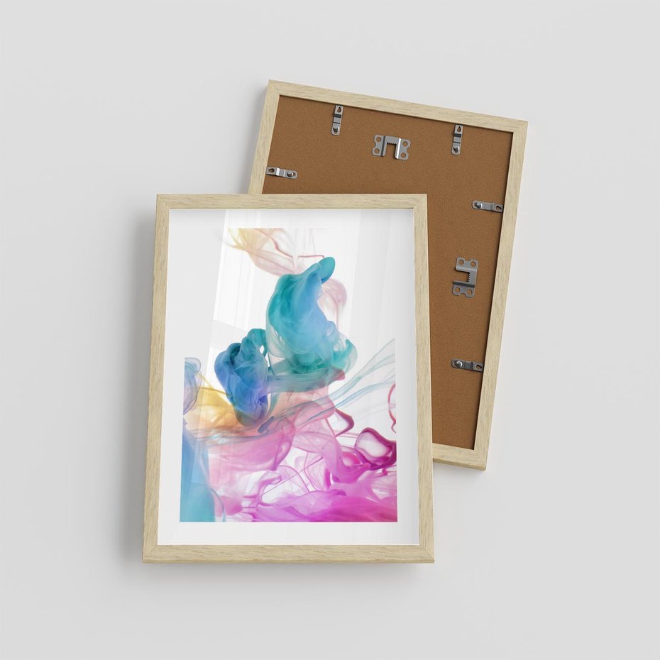 Plakat w ramie 30x40 - Abstrakcyjne Pastelowe Piękno - abstrakcja, pastelowe - rama drewno