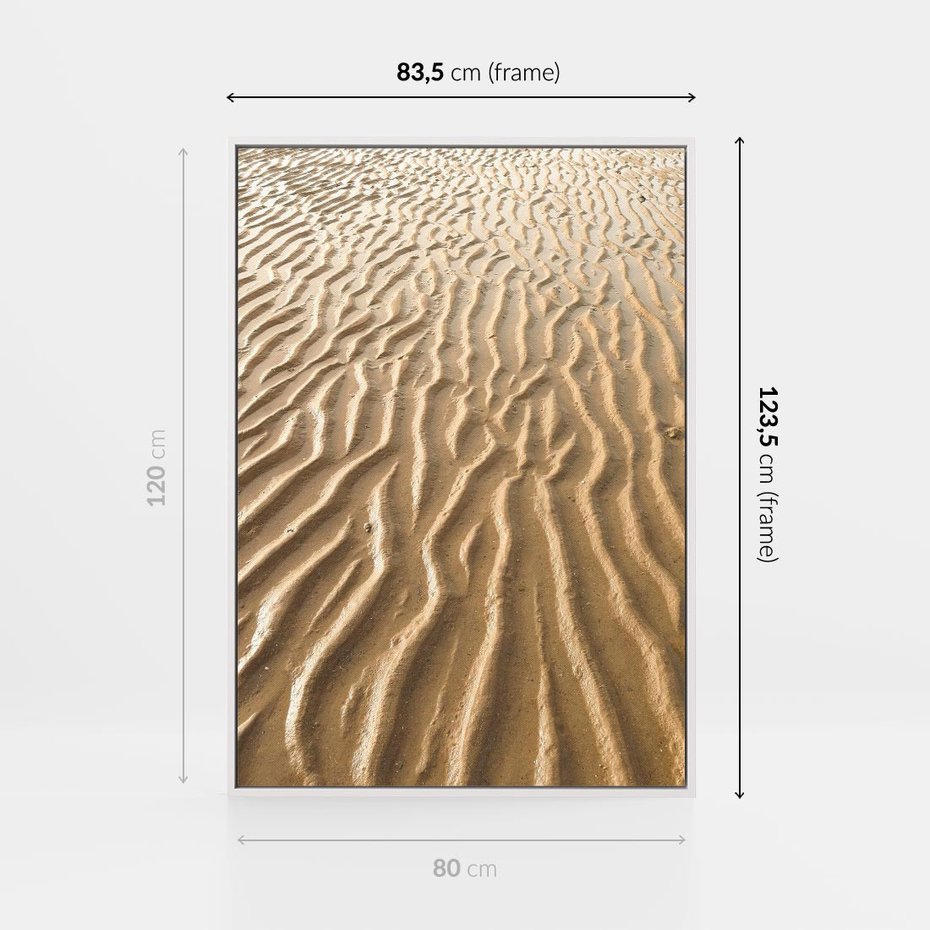 Obraz w ramie 80x120 - Piasek i Nieskończoność - pustynia, piasek - rama biała
