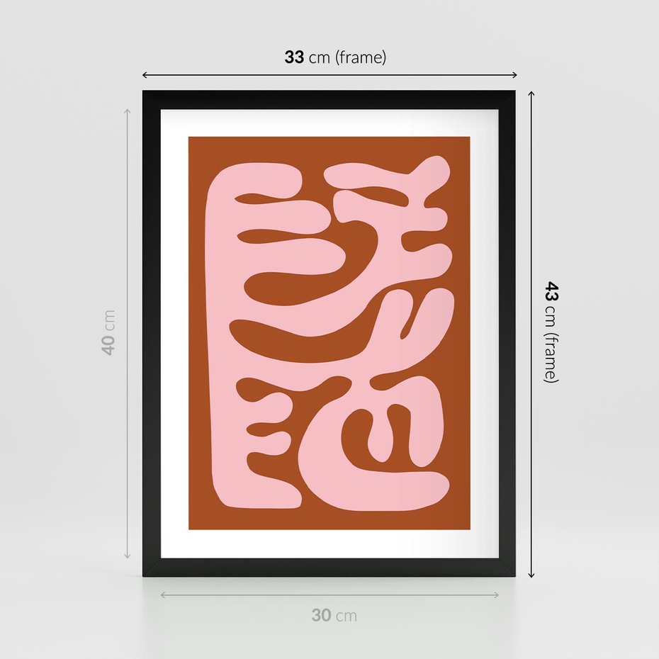 Plakat w ramie 30x40 - Migotliwe Boho Marzenia - abstrakcyjny obraz, plakat - rama czarna