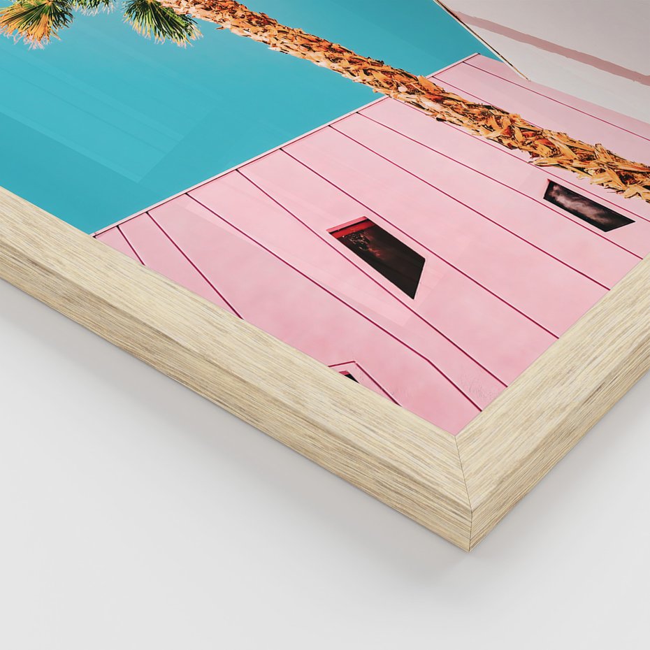 Zestaw obrazy w ramie 30x40 galeria - Plaża, palmy, morze, wakacje - rama drewno