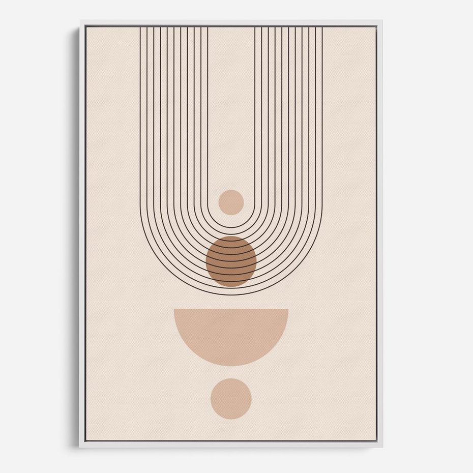 Obraz w ramie 80x120 - Strukturalne Kształty Postępu - boho plakat, minimalizm - rama biała