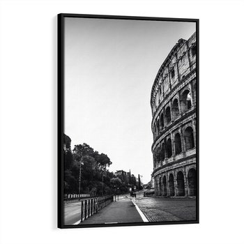 Obraz w ramie 70x100 - Echa Historii - czarno biała fotografia, koloseum - rama czarna