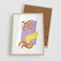 Plakat w ramie 50x70 - Kolorowe Pastelowe Spektrum - akwarela, minimalizm - rama drewno