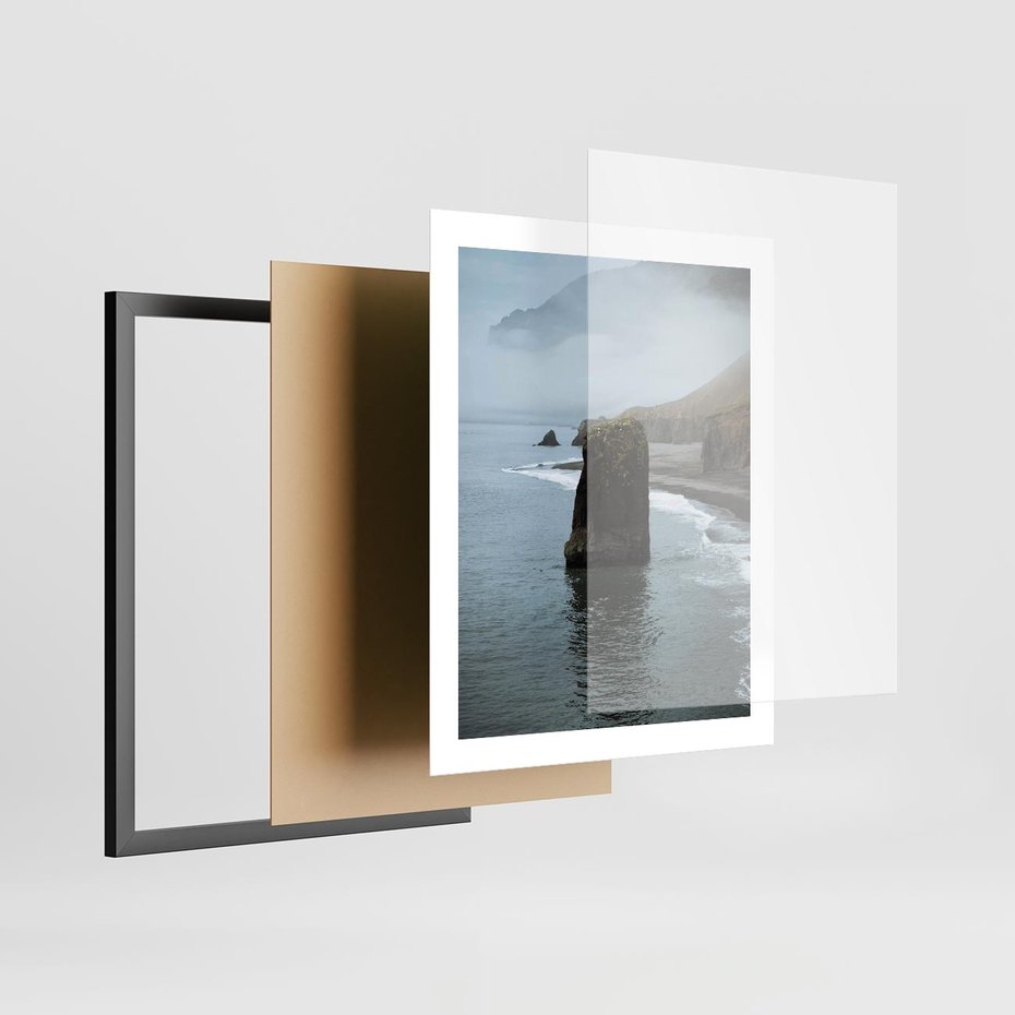 Plakat w ramie 40x50 - Mistyczna Aura - morze, mgła - rama czarna