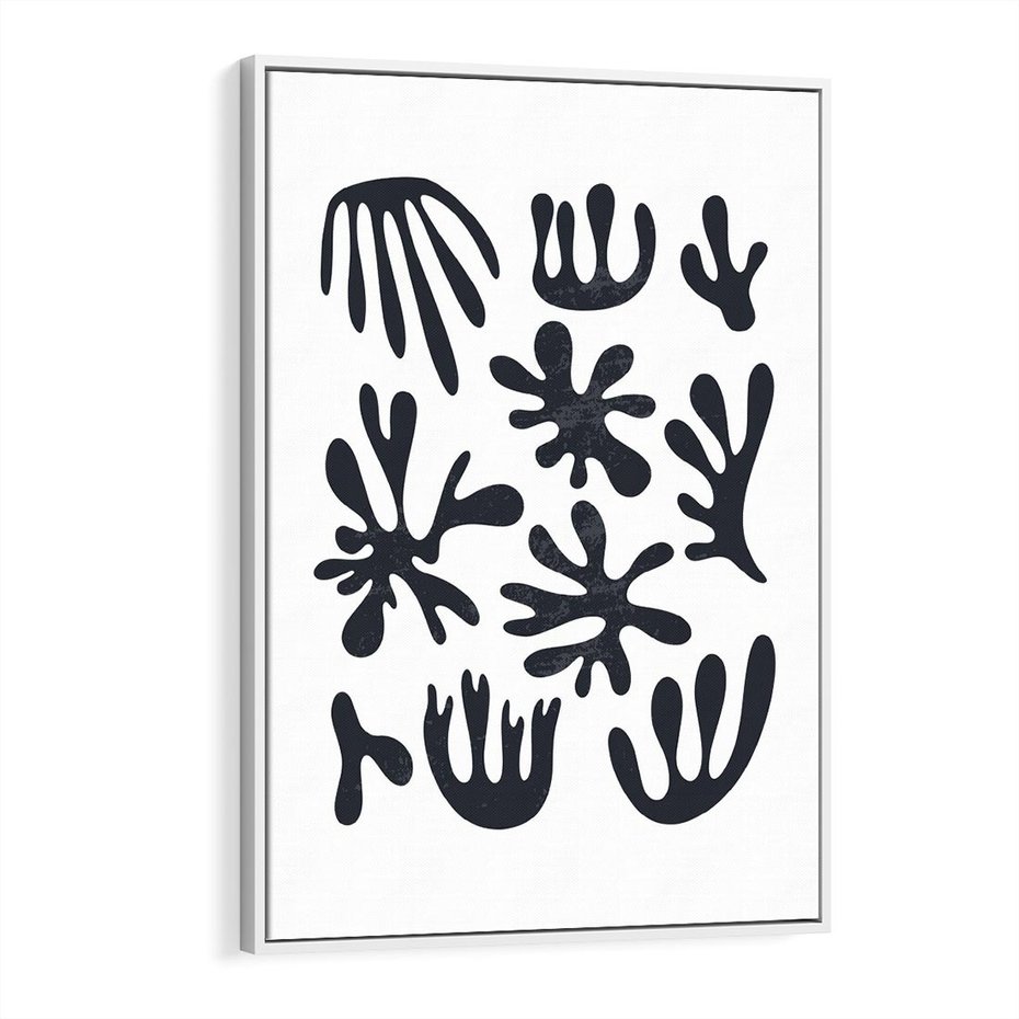 Obraz w ramie 80x120 - Rozmyte Granice Wspomnień - inspiracja mattise, abstrakcja - rama biała