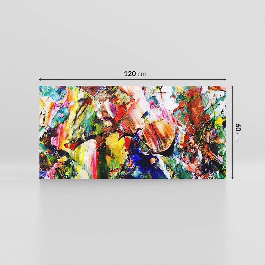 Obraz na płótnie 120x60 - Szalejące ognie kolorów - abstrakcja, farby olejne