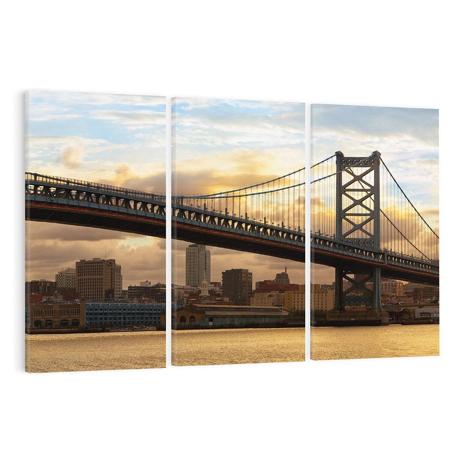 Obraz na płótnie 120x80 - Most w amerykańskim stylu - Philadelphia, most
