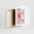 Plakat w ramie 30x40 - Kwiatowa Kreatywność - nowoczesny plakat, roślinne motywy - rama drewno