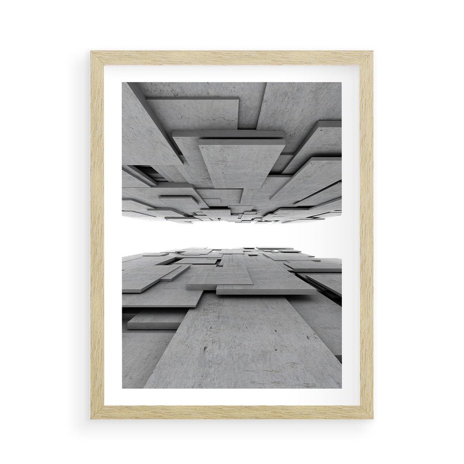 Plakat w ramie 50x70 - Architektura 3D - architektura, 3D - rama drewno