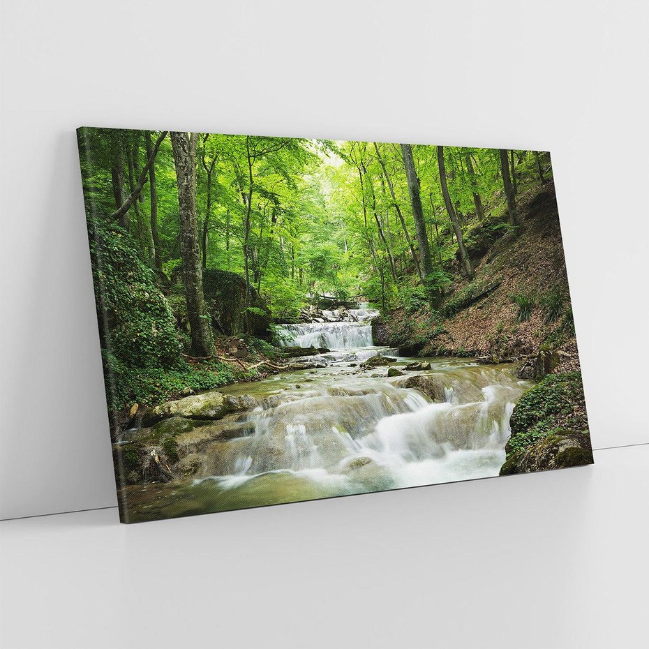 Obraz na płótnie 70x50 - Plączący się strumień - rzeka, strumień