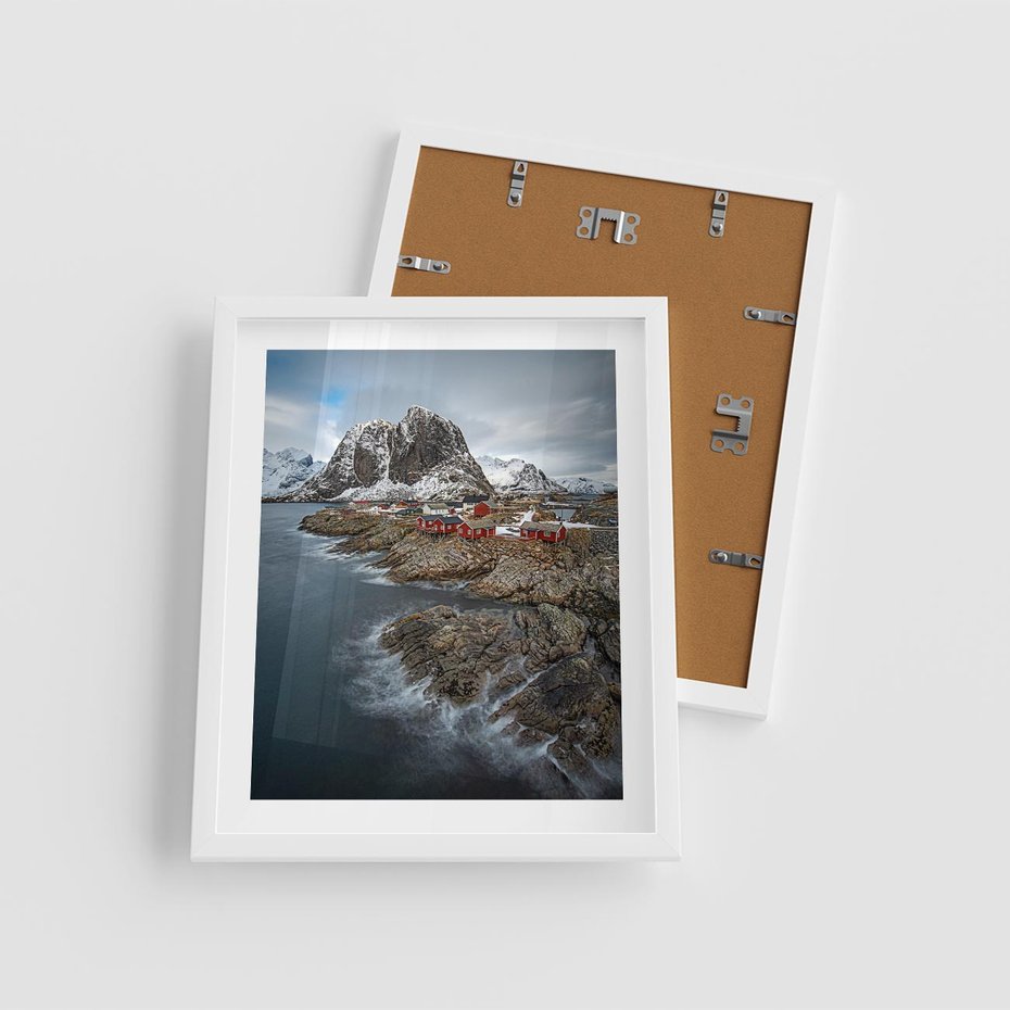 Plakat w ramie 40x50 - Skandynawia - górska odsłona - Skandynawia, góry - rama biała