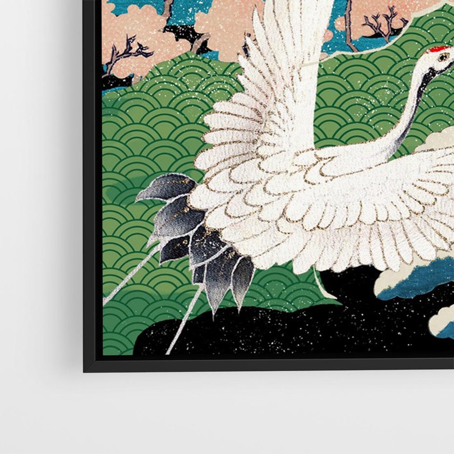 Obraz w ramie 70x50 - Wibracje emocji - sztuka japońska, wyraziste kolory - rama czarna