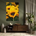 Obraz na płótnie 80x120 - promień słoneczny w kwiatowym świecie - słoneczniki, kwiat