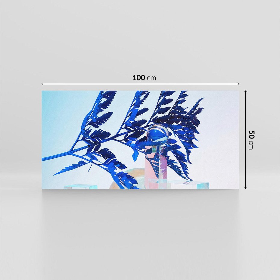 Obraz na płótnie 100x50 - Intensywny Kolor Natury - liście, kobalt