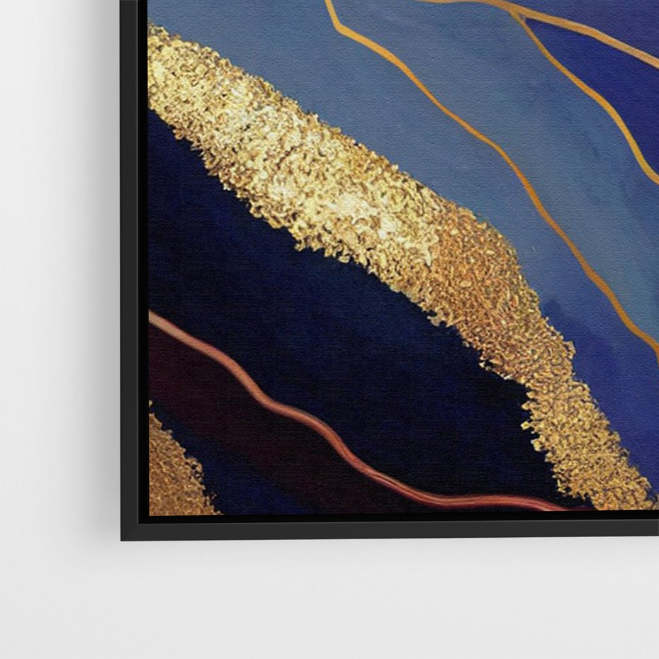 Obraz w ramie 70x100 - Sztorm malarskich emocji - marmur, abstrakcyjna grafika - rama czarna