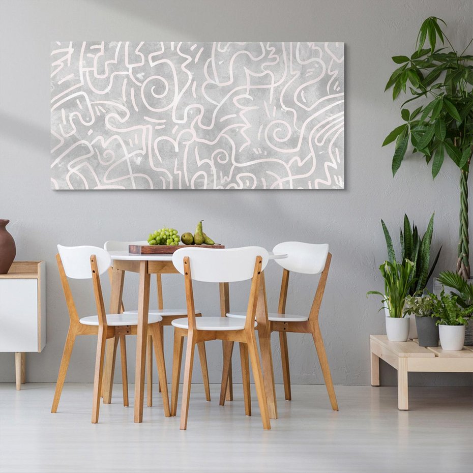 Obraz na płótnie 120x60 - Sploty odblasków i zawirowań - abstrakcyjne rysunki, wzorek