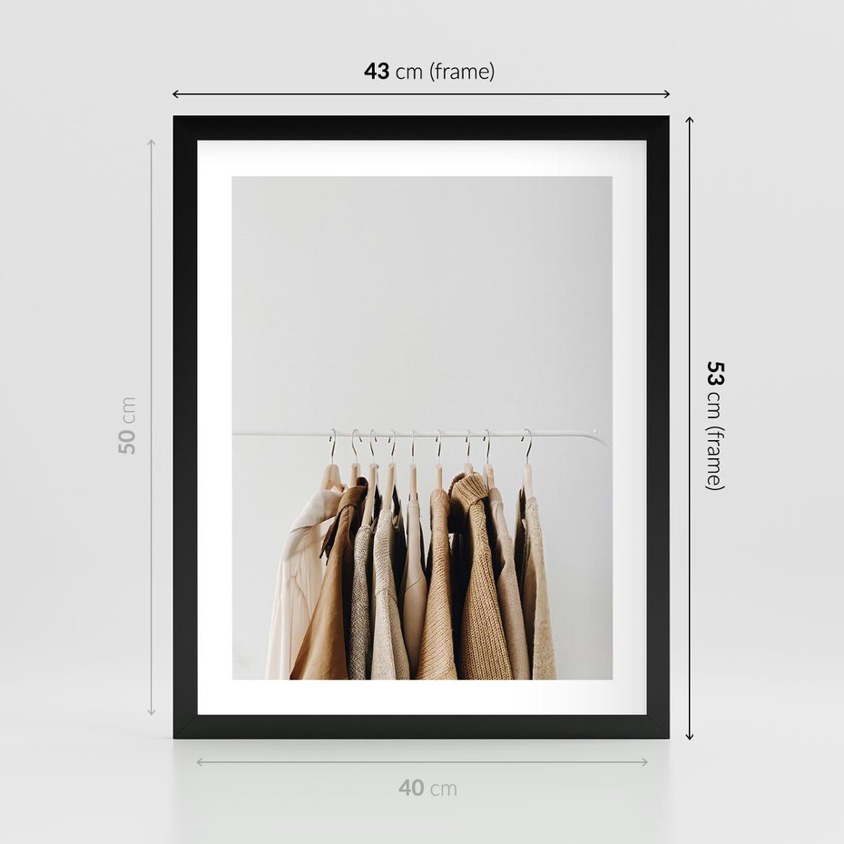 Plakat w ramie 40x50 - Boho Elegancja - boho kobiece zdjęcie, wieszak - rama czarna