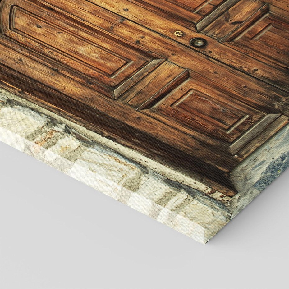 Obraz na płótnie 30x30 - Tajemnicze stare drzwi - stare, drzwi