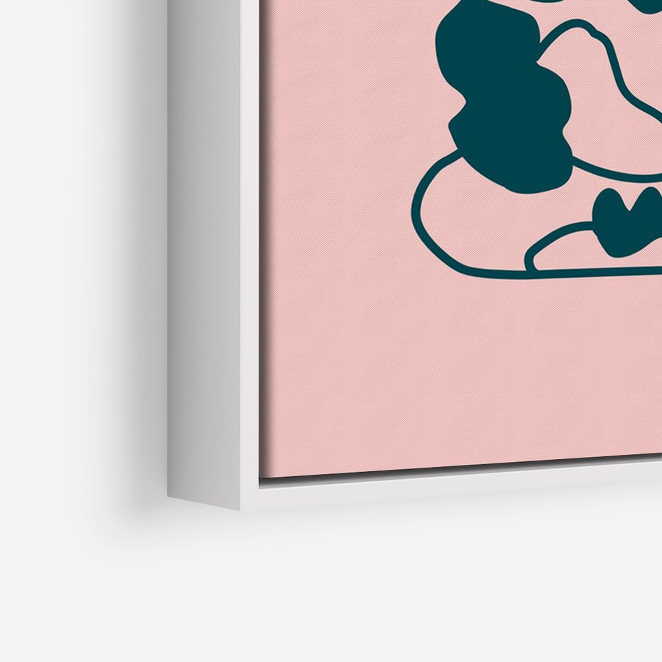 Obraz w ramie 80x120 - Kształty Nieznanego Świata - abstrakcyjne liście, boho styl - rama biała