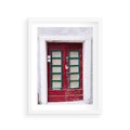 Plakat w ramie 30x40 - Retro Przez Drzwi - drzwi, retro - rama biała