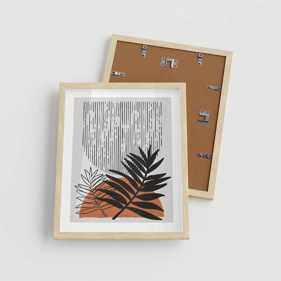 Plakat w ramie 40x50 - Sztuka Połączona - nowoczesna sztuka, modern - rama drewno